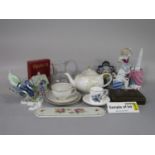 A collection of Susie Cooper Azalea pattern teawares comprising teapot, milk jug, sugar bowl, six