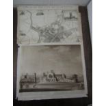 A late 18th century black and white engraved plan of the city of Gloucester, by R Hall and T