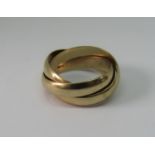 9ct 'Russian' wedding ring, size K, 5g