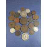 Mixed collection of English and worldwide silver, bronze and other coinage