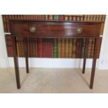 A Regency mahogany bow fronted side table fitted with a frieze drawer, on square cut supports,