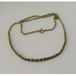 8ct graduated rope twist chain necklace, 6.1g