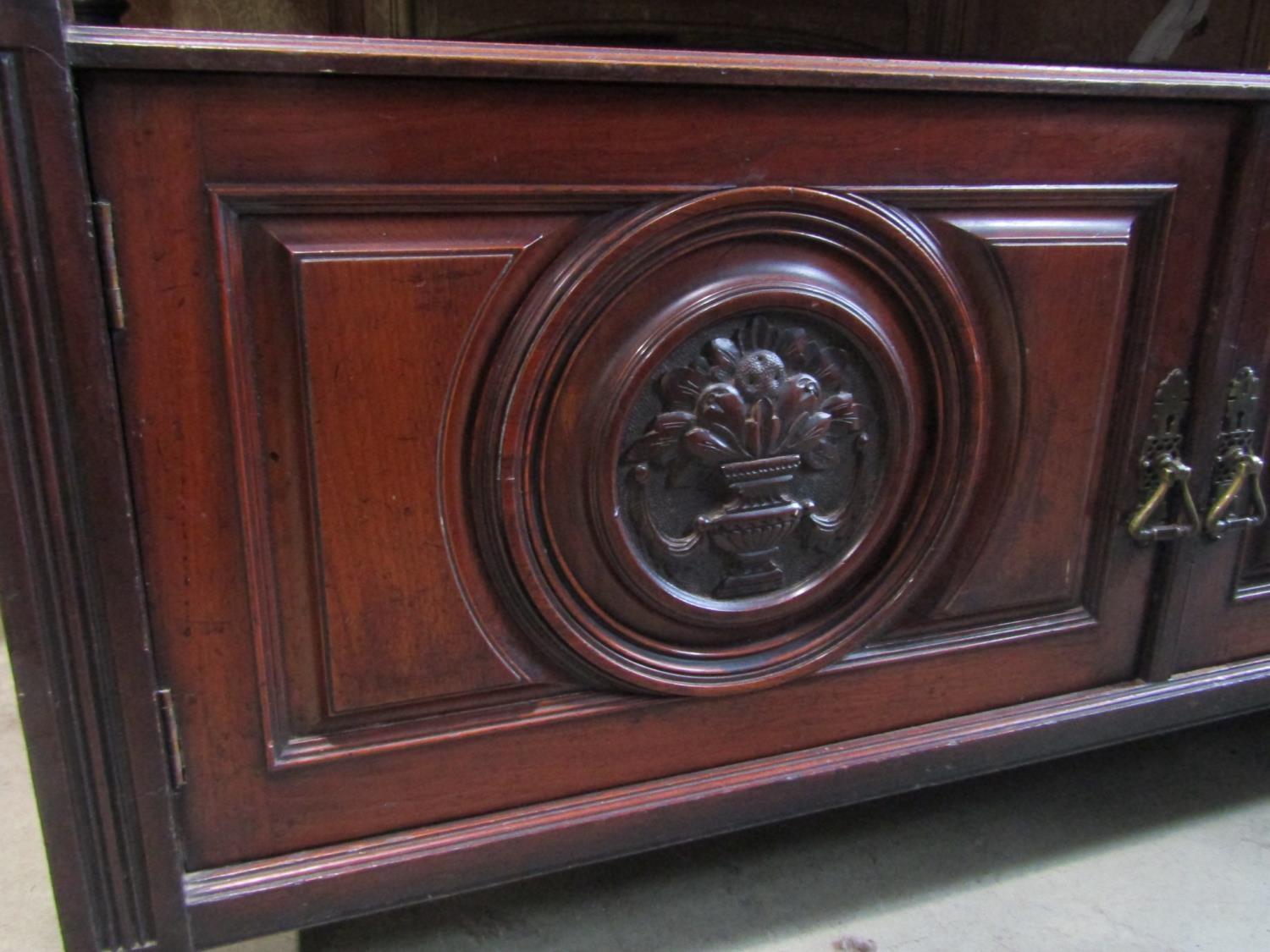 A good quality late Victorian/Edwardian walnut buffet, the raised back incorporating three - Image 5 of 10