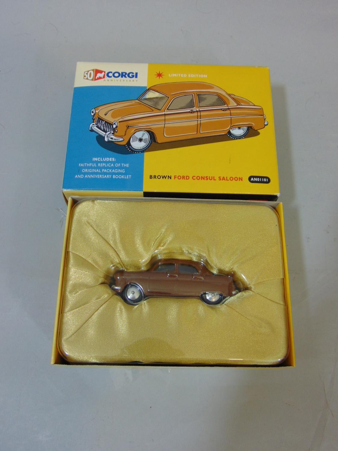 Corgi Brown Ford Consul Saloon AN01101, boxed, with an unboxed SunStar 1:24 model Double Decker - Image 3 of 4