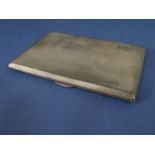 1940s engine turned silver cigarette case, maker WDP, Birmingham 1945, 12.5cm long, 6.5 oz approx