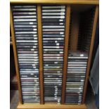 A free standing pine case containing a large quantity of mainly Jazz CDs (1)