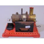 Mamod model steam engine with rotary saw, unboxed
