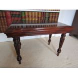 A good quality 19th century mahogany bidet with stepped and moulded rectangular lid and reeded