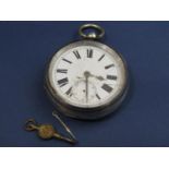 19th century silver fusee pocket watch by Ross & Ross of Berwick on Tweed, the enamel dial with