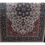 Turkish rug with central floral medallion upon a cream ground, 150 x 100cm