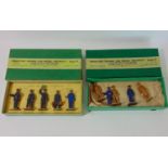 2 boxed sets of Dinky toys 0 gauge miniature figures: No 4 Engineering Staff and No 1 Station