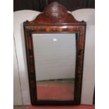 A 19th century Dutch floral marquetry mirror, the cushion moulded frame of rectangular form set