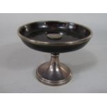 Early 20th century silver and tortoiseshell small tazza, the tapered silver stem with