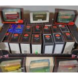 27 boxed model buses by Exclusive First Editions, single and double decker from regions including