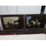 Contemporary school - Pair of large equestrian paintings in the late 18th/early 19th century manner,