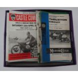 Vintage Motorcycle programmes of Thruxton, Castle Combe, Aberdare, etc c.1950s ? 1960s, copies of