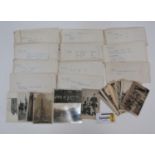A collection of mainly black and white postcards, subjects include military, Egypt, British