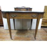 Inlaid Edwardian rosewood ladies writing desk fitted with a single frieze drawer, raised on four