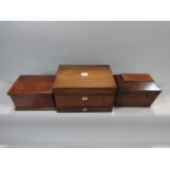 19th century rosewood dressing box, the hinged lid enclosing various lidded jars and manicure tools,