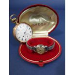 Vintage ladies Omega Seamaster Ladymatic dress watch, champagne dial with baton makers, associated
