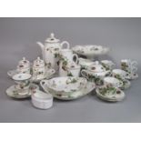 A collection of Coalport Strawberry pattern wares comprising coffee pot, milk jug. cream jug,