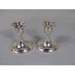 Pair of Danish silver dwarf candlesticks, maker Svend Toxvaerd, 8cm high (2)