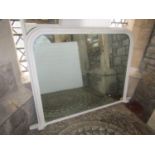 A Victorian overmantle mirror of rectangular form, the moulded frame with rounded corners and