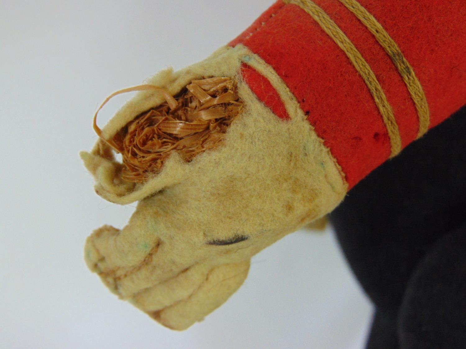 Schucco Bellhop Yes/ No monkey C1920's with brown glass eyes, fur head, felt face, in red and - Image 8 of 11