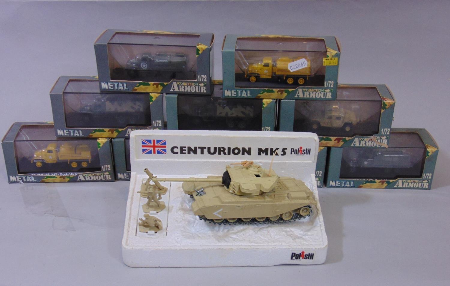 9 boxed die-cast military vehicles from Metal Armour Collection together with a boxed Mk5