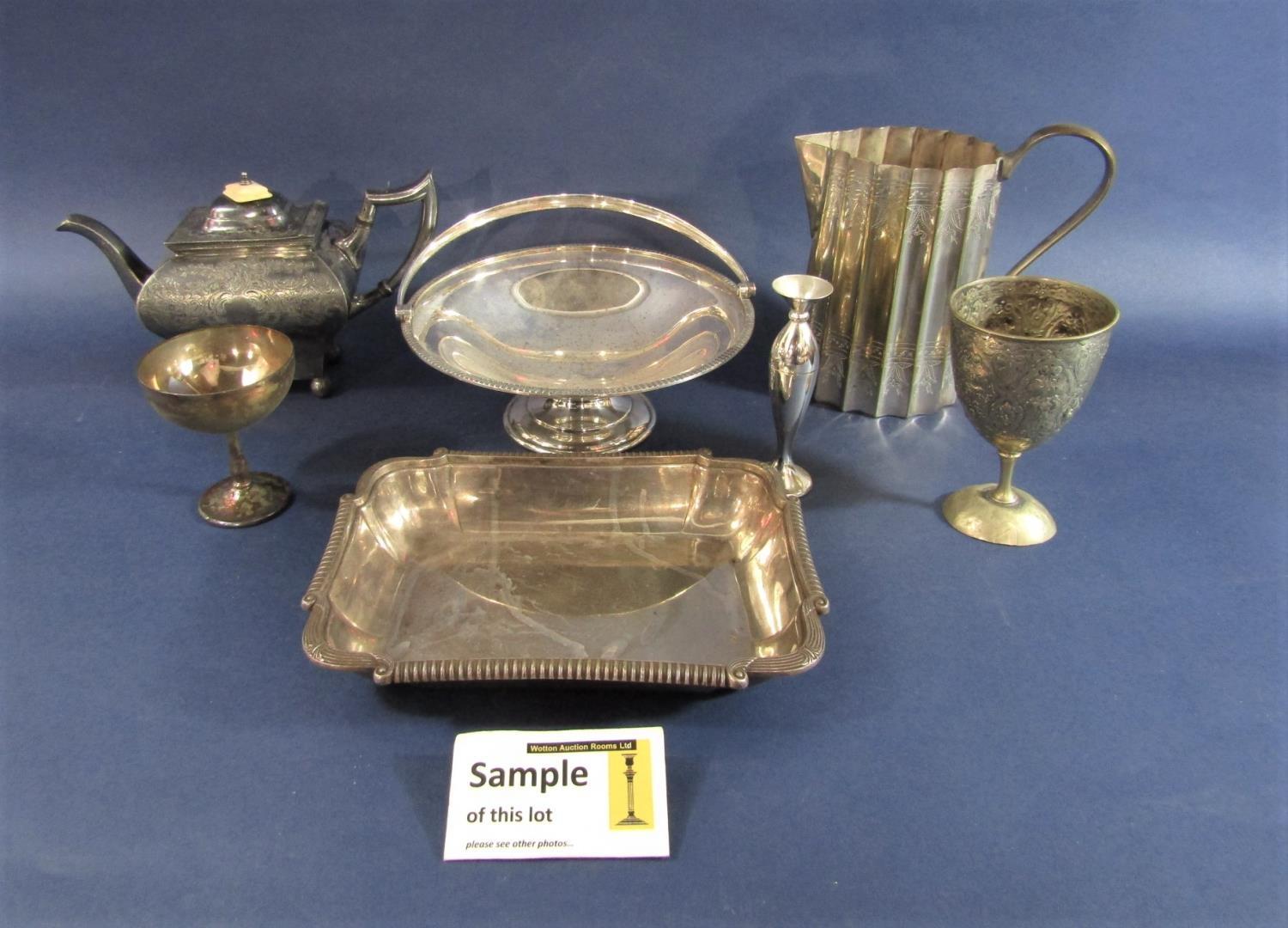 A box containing a large collection of antique and later silver plated items to include a lidded - Image 2 of 2