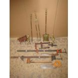 A small quantity of good quality antique carpentry related hand tools, together with two metal
