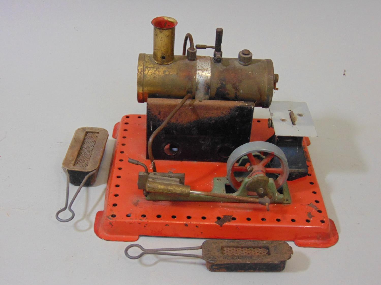 Mamod model steam engine with rotary saw, unboxed - Image 2 of 2