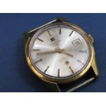 Vintage gent's gold plated Tissot Seastar automatic watch, the champagne dial with baton makers,