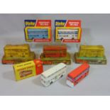 6 Dinky Atlantean buses in original boxes (3x291, 1x292 and 2 x 295) and 2 unboxed Atlantean buses