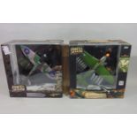 2 Unimax Forces of Valour boxed model aircraft, die-cast, 1:32 scale; UK Spitfire MK IX No 132