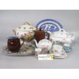 An extensive collection of ceramics including two 19th century Prattware pot lids - The Room In