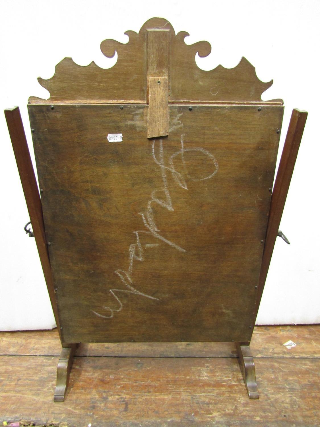 A 19th century mahogany and tortoiseshell dressing table mirror on a skeleton frame, 48cm wide - Image 2 of 2