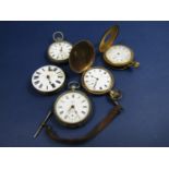 19th century single fusee pocket watch movement by W Edmett & Son of Maidstone, with enamel dial (