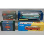 4 Corgi boxed models: cc200002 Sentinel Dropside Waggon, 55003 PCC Streetcar St Louis,