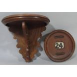 Vintage oak circular wall perpetual date calendar, 24 cm diameter together with a further