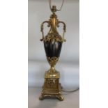 Gilt metal baluster table lamp, 68cm high