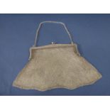 Early 20th century silver mesh purse, with silver clasp, maker A & J Zimmeman Ltd, Birmingham