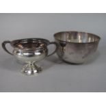1970s silver bonbon dish or slop dish, together with a further silver twin handled trophy, 6 oz
