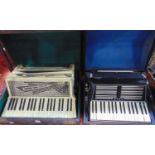 Settimio Soprani piano accordion, with mother-of-pearl effect and gem set case, boxed, together with