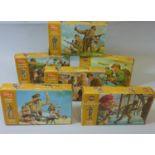 6 Airfix Military Series model boxed figure sets including Russian, Japanese and American