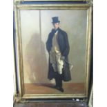 20th century oil painting on canvas in the late 19th century manner, full length portrait of an