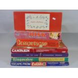 Collection of boxed games including vintage Chad Valley Mah jong, Chad Valley Compendium, Risk,
