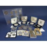 Three silver proof coins, Prince of Wales/Diana Spencer 1981 marriage, further ERII crowns and