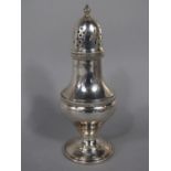 1940s silver baluster caster with darted borders, 18cm high, 5 oz approx