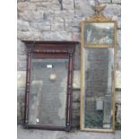 A 19th century mahogany pier glass with split column moulded surround, 73 cm x 49 cm, together